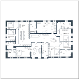 Verschaffen Sie sich für die Planung einen Überblick über den Grundriss des Obergeschosses unseres Herrenhauses